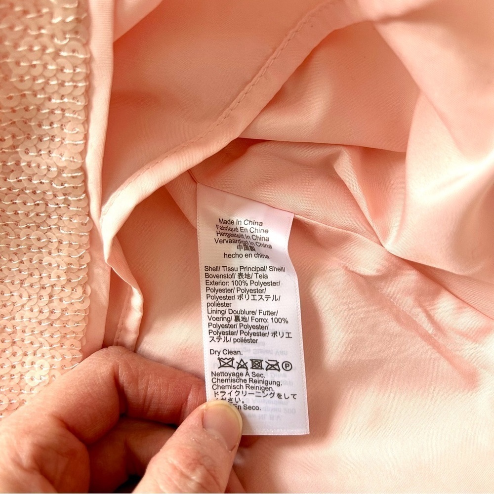 J crew Women’s petal pink all over Sequin V-neck Boxy Tank Sz S NWT - Picture 9 of 12